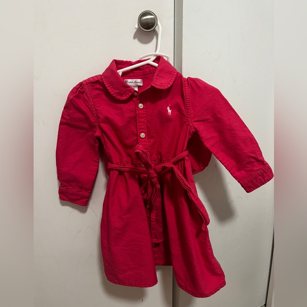 Hot pink Ralph Lauren dress! Baby girl 12 months